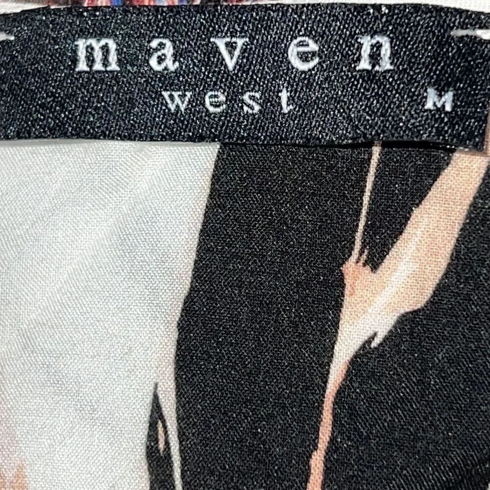 MAVEN WEST Luxe Soft Feather Pattern Blouse-M - Picture 7 of 8